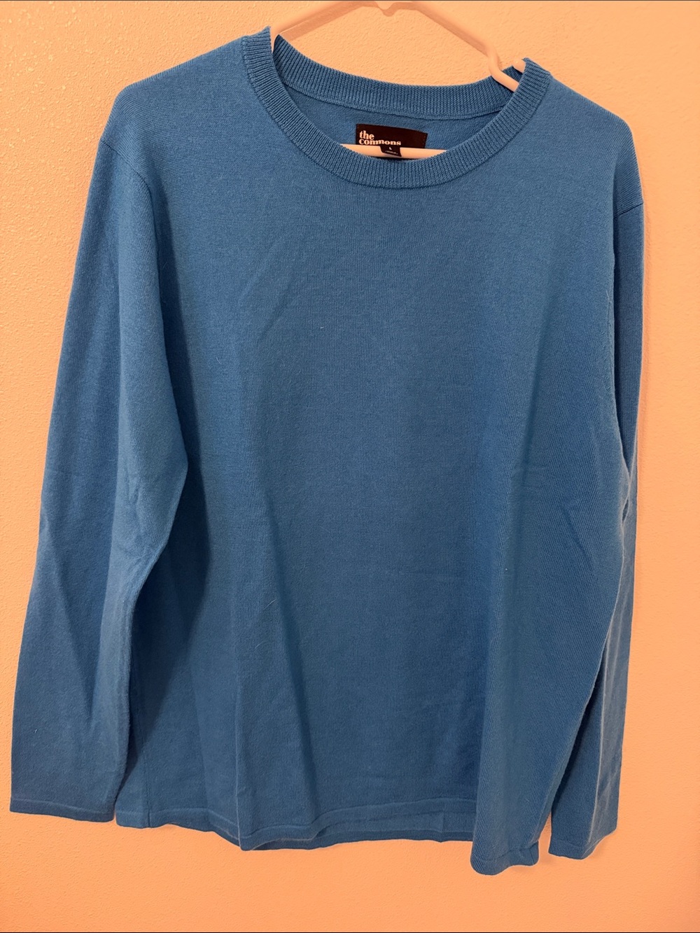 Men's Blue Long-Sleeve Crewneck Shirt